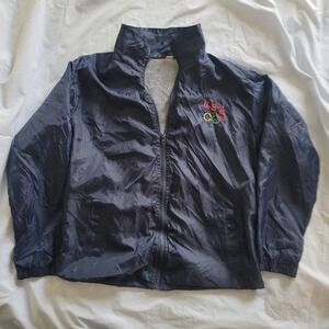 Vintage USA Olympic Windbreaker Jacket Mens Navy Blue Lightweight Track Jacket